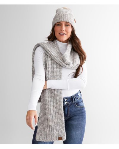Cc Classic Ribbed Scarf - White