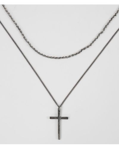 BKE Cross Necklace Set - White