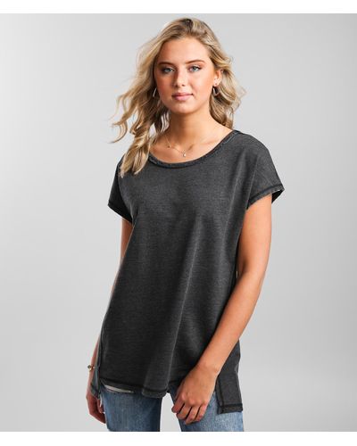 Z Supply Frankie Sweatshirt Tunic T-shirt - Black