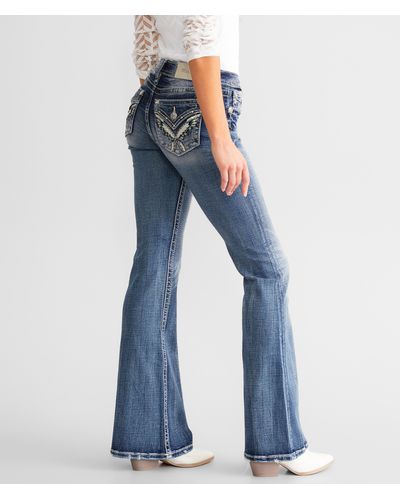 Miss Me Low Rise Flare Stretch Jean - Blue
