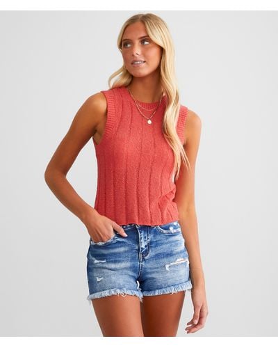 Z Supply Piper Sweater Tank Top - Red