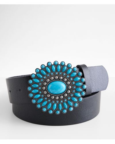 BKE Turquoise Concho Belt - Blue
