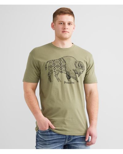 Pendleton Jacquard Bison T-shirt - Green