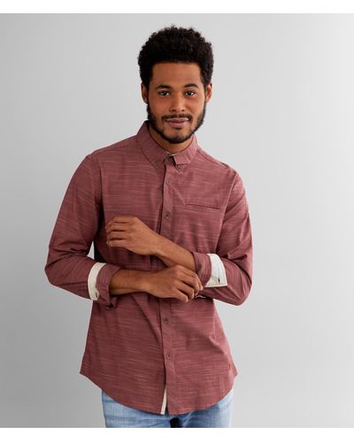 Outpost Makers Marled Stretch Shirt - Red