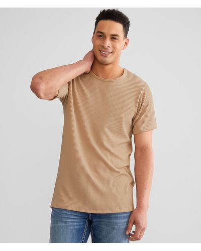 Rustic Dime Textured Rib T-shirt - Brown