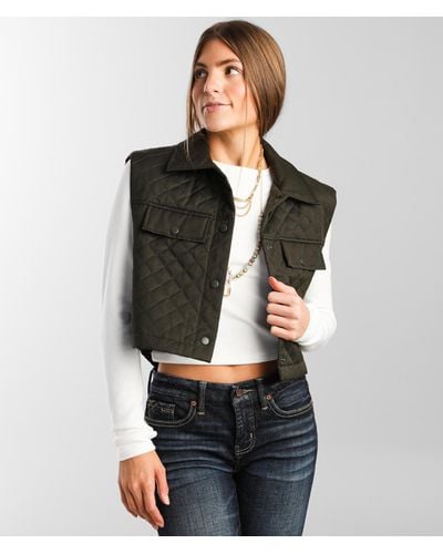 BKE Quilted Vest - Green
