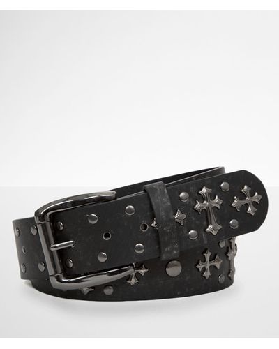 BKE Double Cross Leather Belt - Black
