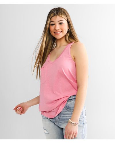 Z Supply The Pocket Racer Tank Top - Pink
