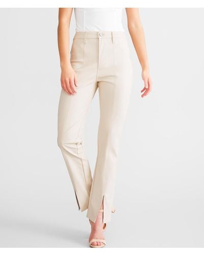 Kancan Kan Can Faux Leather Straight Pant - White