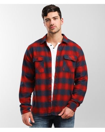 Brixton Bowery Flannel Shirt - Red