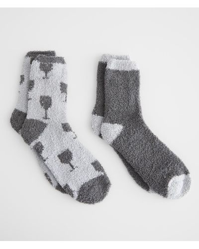 BKE 2 Pack Plush Socks - Gray