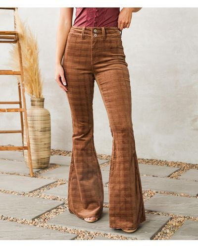 Kancan Kan Can Ultra High Rise Corduroy Super Flare Pant - Brown