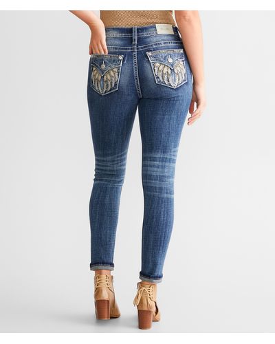 Miss Me Curvy Ankle Skinny Stretch Jean - Blue