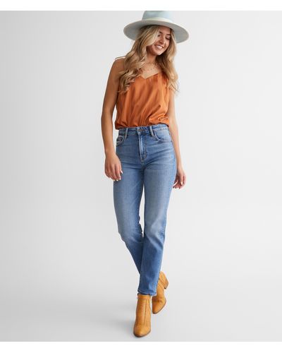 Hidden Jeans Tracey Cropped Straight Stretch Jean - Blue