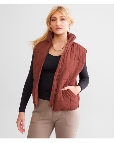 BKE Quilted Nylon Vest - Red