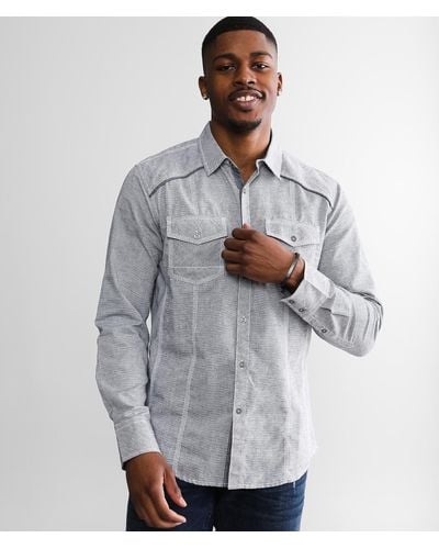 BKE Striped Standard Shirt - Gray