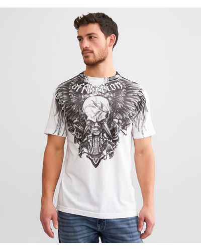 Affliction Crossed Over T-shirt - Gray