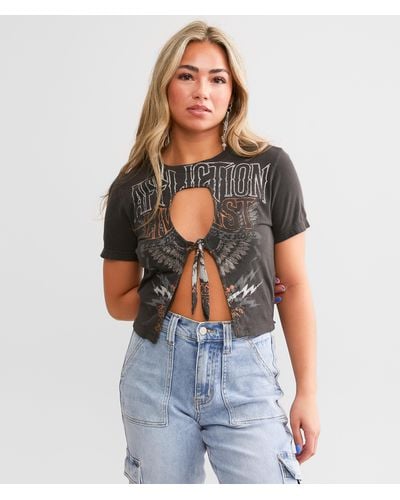 Affliction Sweet Home Front Tie T-shirt - Gray