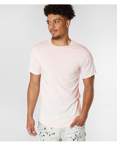 Rustic Dime Slub Knit Scallop T-shirt - Pink