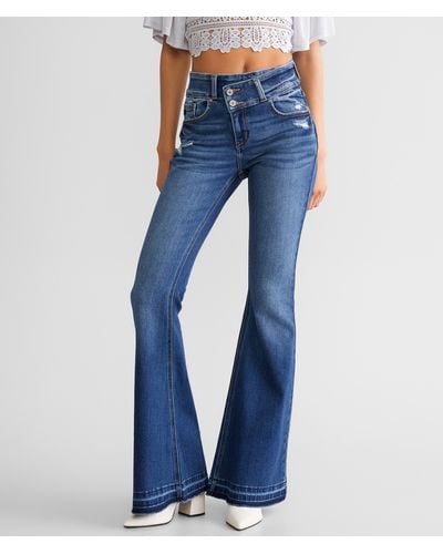Kancan Kan Can Mid-rise Flare Stretch Jean - Blue