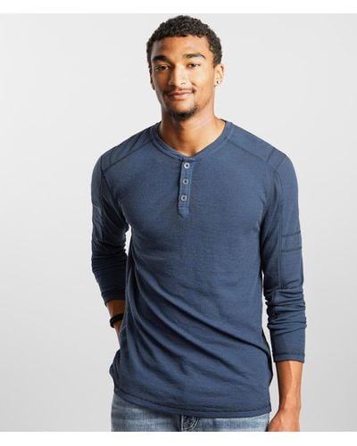 Buckle Black Washed Thermal Henley - Blue