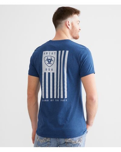 Ariat T-Shirt Uomo In Cotone 170g - Con Tasca E Logo Stampato Sulla Manica