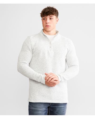 Departwest Ribbed Sweater Knit Pullover - White
