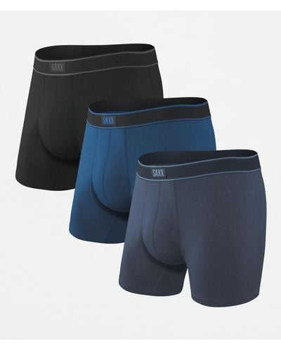Saxx Underwear Co. Sport Mesh 3 Pack Stretch Boxer Briefs - Blue
