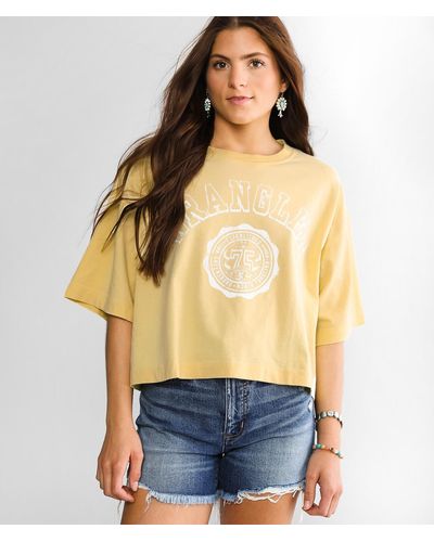 Wrangler Collegiate Cropped T-shirt - Yellow