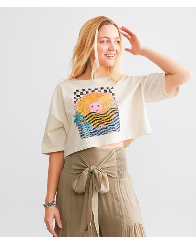 Hurley Psychedelic Surf Cropped T-shirt - Natural