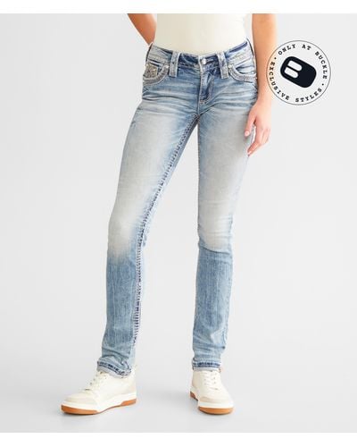 Rock Revival Safiya Low Rise Straight Stretch Jean - Blue