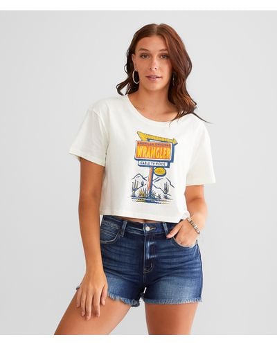 Wrangler Cropped Boyfriend T-shirt - White