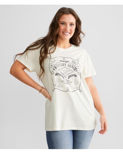 Wrangler Retro Western Denim T-shirt - White
