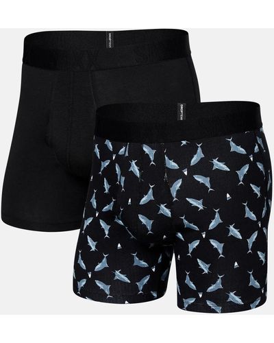 Saxx Underwear Co. 2 Pack Drop Temp Boxer Briefs - Black