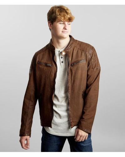Outpost Makers Chester Leather Jacket - Brown