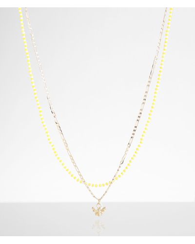 BKE 2 Pack Bee Necklace Set - White