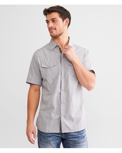 BKE Striped Athletic Shirt - Gray