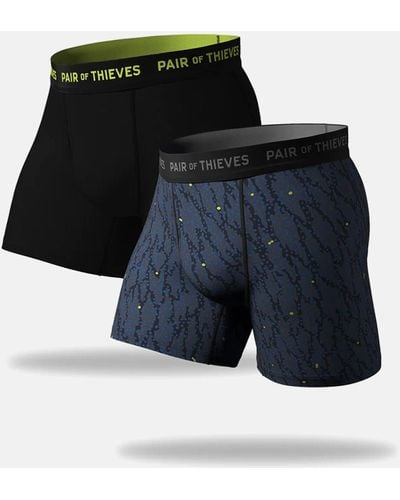 Pair of Thieves 2 Pack Super Fit Stretch Boxer Briefs - Black
