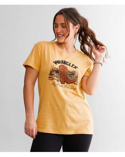 Wrangler My Roots Run Deep T-shirt - Orange