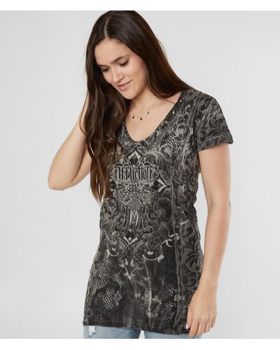Affliction Soul Promise Strappy Top - Gray