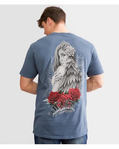 Sullen Rose Angel T-shirt - Blue