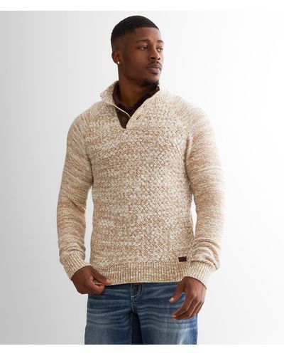Outpost Makers Basketweave Henley Sweater - Natural