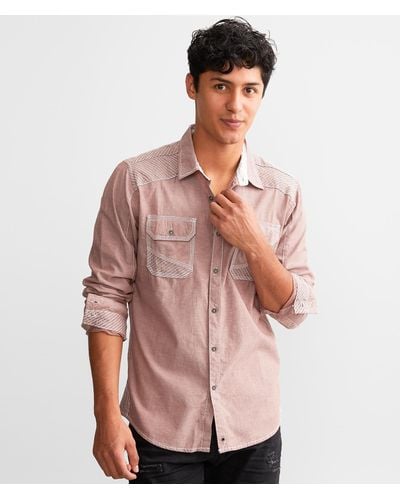 Buckle Black Embroidered Standard Shirt - Brown