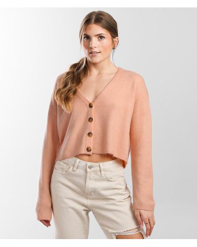 Billabong Short N Sweet Cropped Cardigan Sweater - Orange