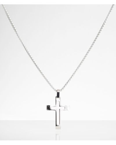 BKE Cross 23" Necklace - White