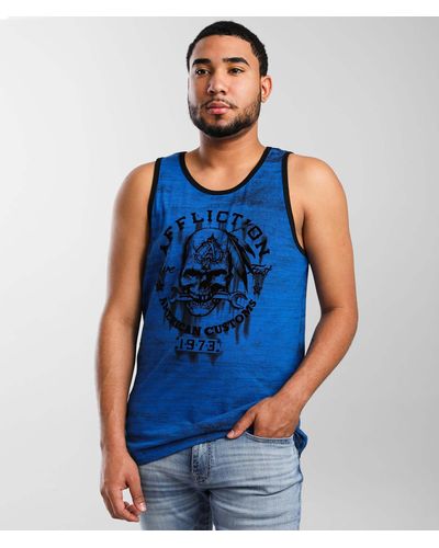 Affliction American Customs Iron Grease Tank Top - Blue