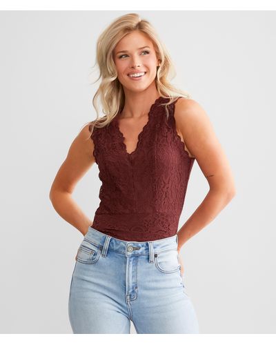 Daytrip Lace Layering Tank Top - Red