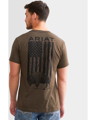 Ariat Bison Flag T-shirt - Brown