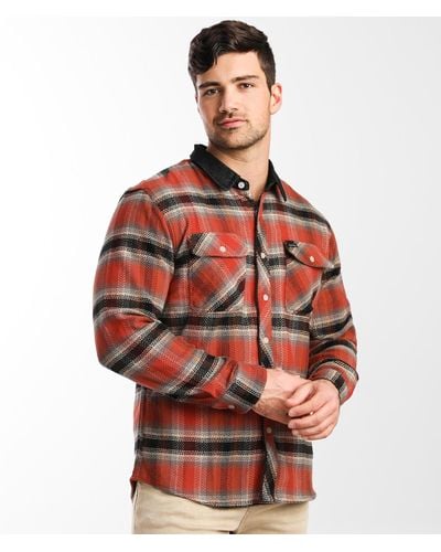 Brixton Bowery Flannel Stretch Shirt - Red