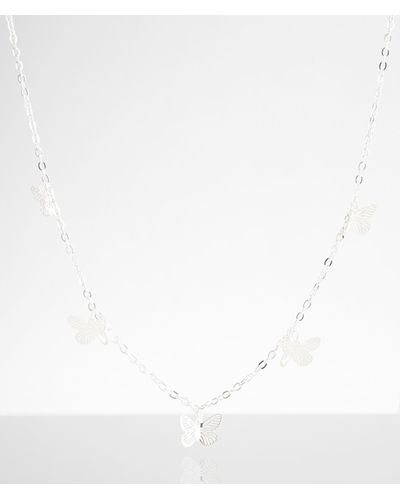 BKE Butterfly Charm Necklace - White